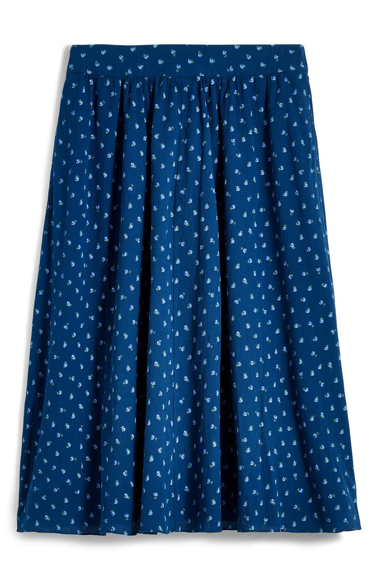Madewell Floral Crinkle Cotton Skirt, Alternate, color, Classic Indigo