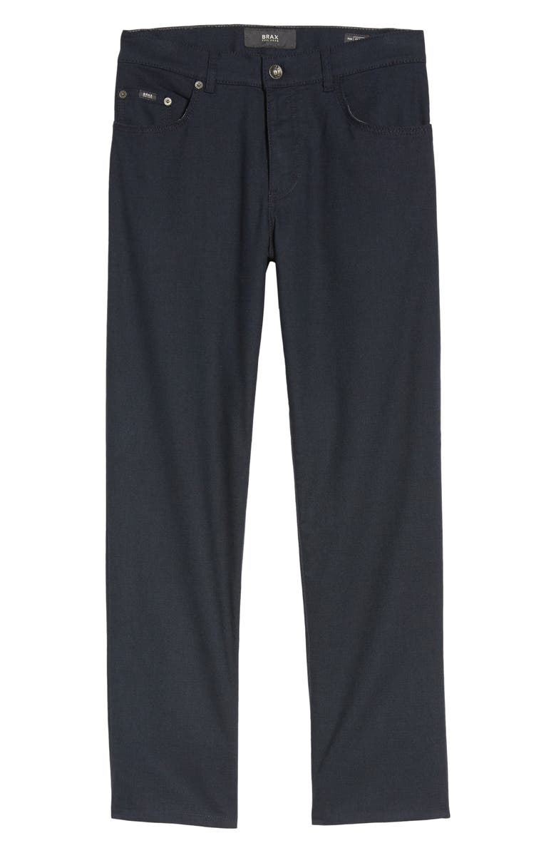 Brax Five-Pocket Stretch Cotton Trousers, Alternate, color, Navy
