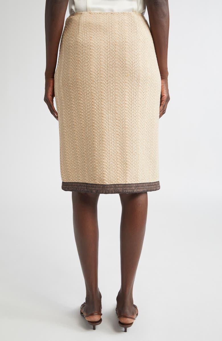ST. JOHN Basket Texture Knit Skirt, Alternate, color, Flax