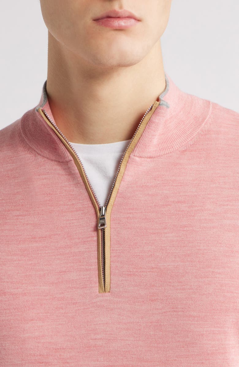 Peter Millar Crown Crafted Excursionist Flex Quarter Zip Pullover, Alternate, color, Pink Crepe