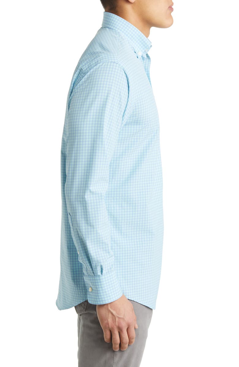 Peter Millar Oris Check Performance Poplin Button-Down Shirt, Alternate, color, 