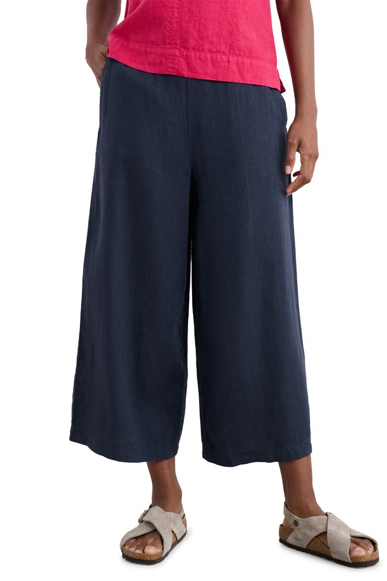 Merrivale Linen Culottes, Main, color, MARITIME