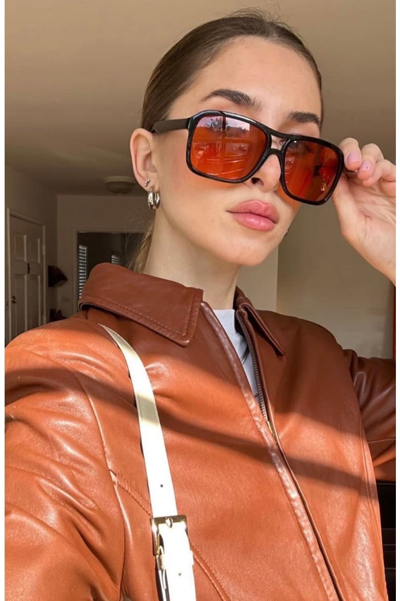 Alfie Aviator Unisex Sunglasses, Alternate, color, Orange