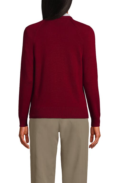 Lands' End School Uniform Young Cotton Modal Cardigan Sweater In Garnet