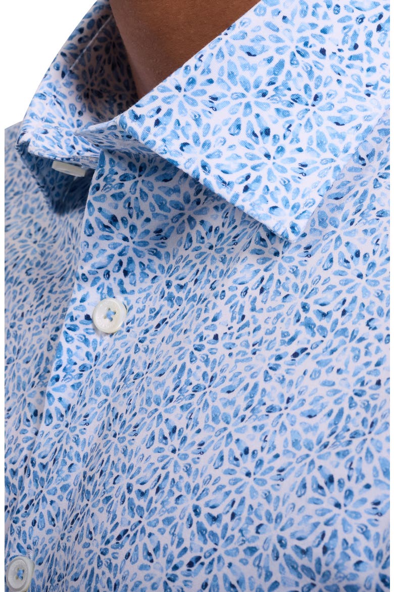 Miles OoohCotton® Mosaic Print Short Sleeve Button-Up Shirt, Alternate, color, CLASSIC BLUE