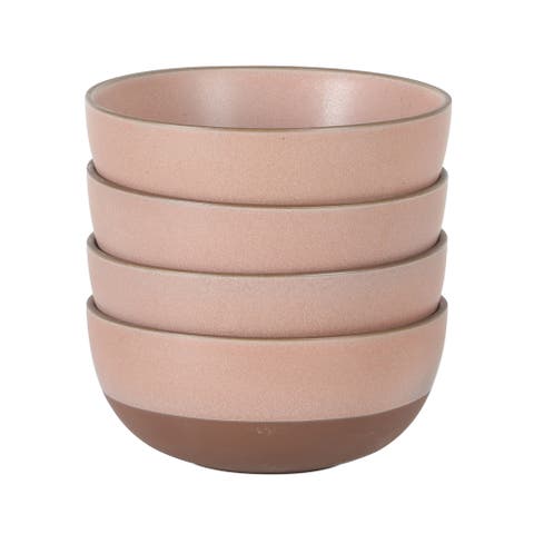 William Crest 4-Piece Reactive Glaze Stoneware Cereal Bowl Set