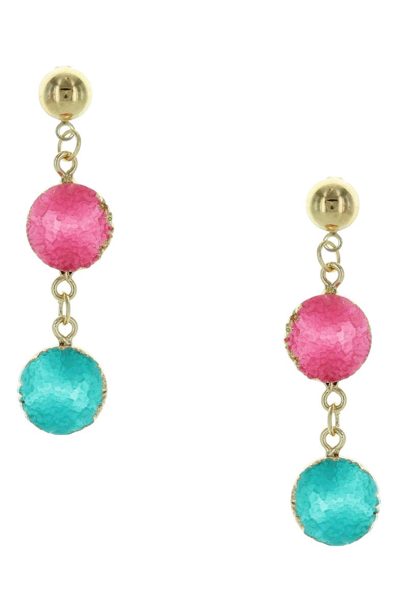 OLIVIA WELLES Jesse Druzy Drop Earrings, Main, color, Gold / Multi