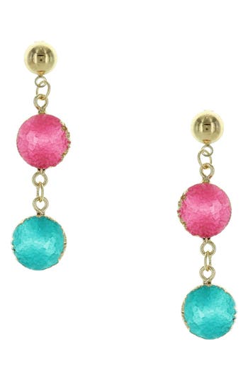 Olivia Welles Jesse Druzy Drop Earrings In Gold/multi