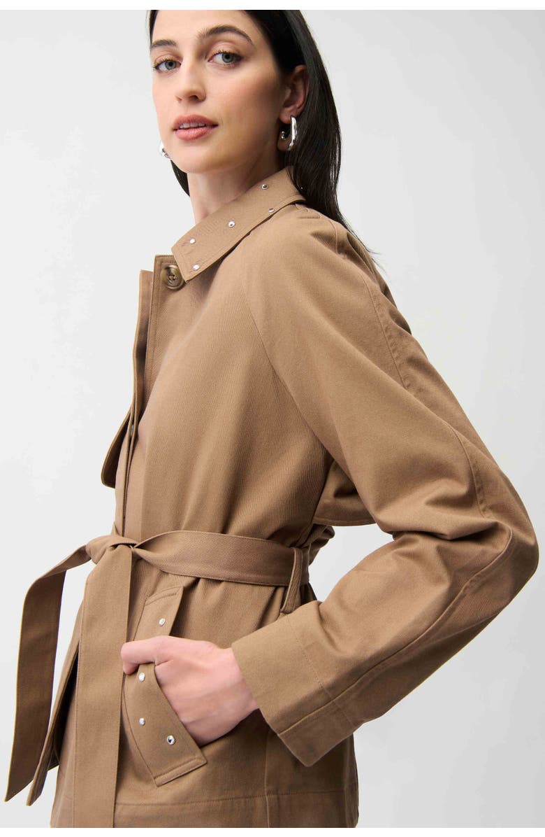 JOSEPH RIBKOFF Cotton Twill Short Trench, Alternate, color, Tiger's Eye