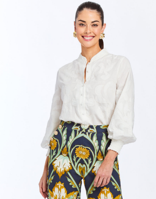 Iman Barong Top  in Ivory 