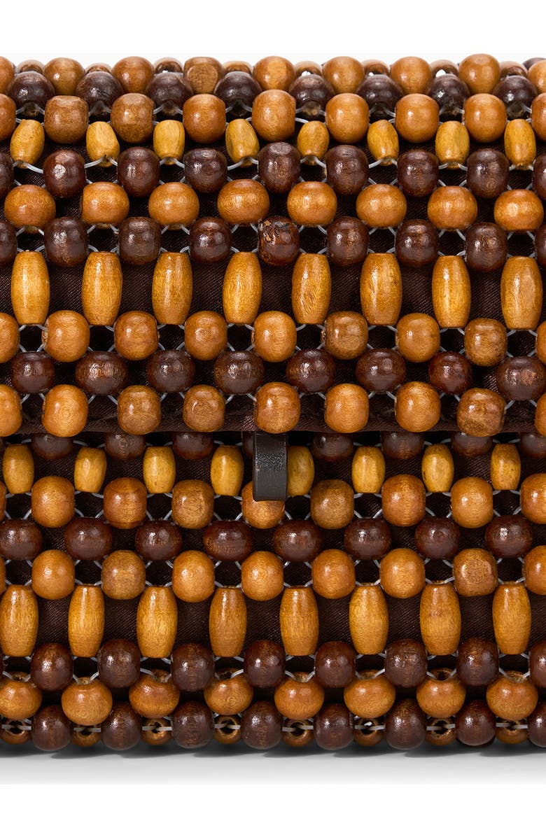 STAUD Timmy Beaded Shoulder Bag, Alternate, color, Wood Beads