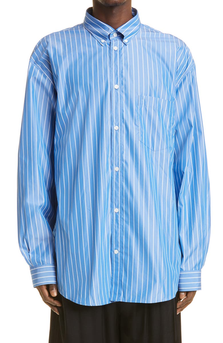 Balenciaga Double Sleeve Button-Down Shirt, Main, color, 