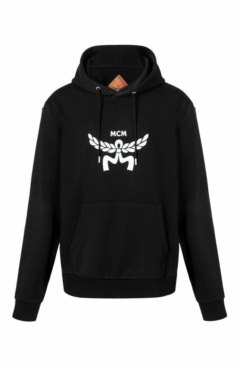 MCM Classic Logo Hoodie in Organic Cotton, Main, color, Black