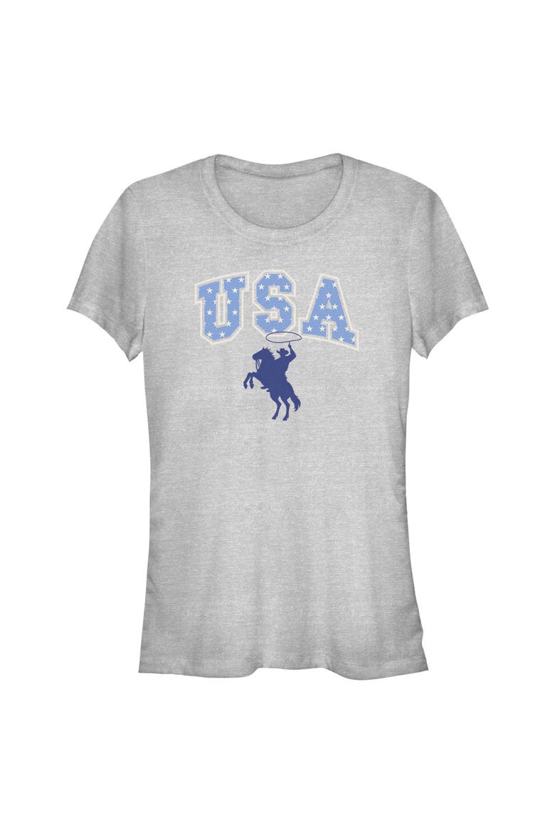 Junior's USA Star Rodeo T-Shirt, Main, color, Athletic Heather