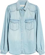 Free People With Love Denim Button-Up Shirt