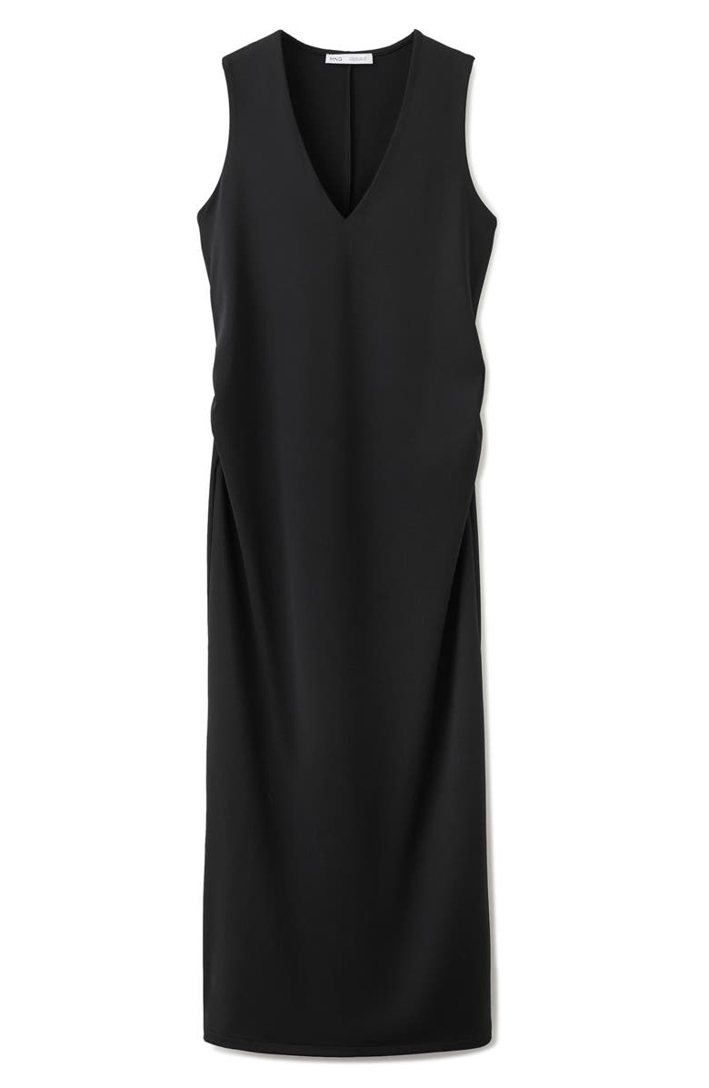 MANGO V-Neck Sleeveless Maternity Dress, Alternate, color, Black