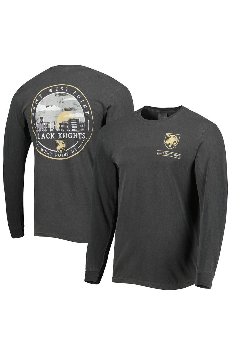 IMAGE ONE Men's Black Army Black Knights Circle Campus Scene Long Sleeve T-Shirt, Main, color, Black