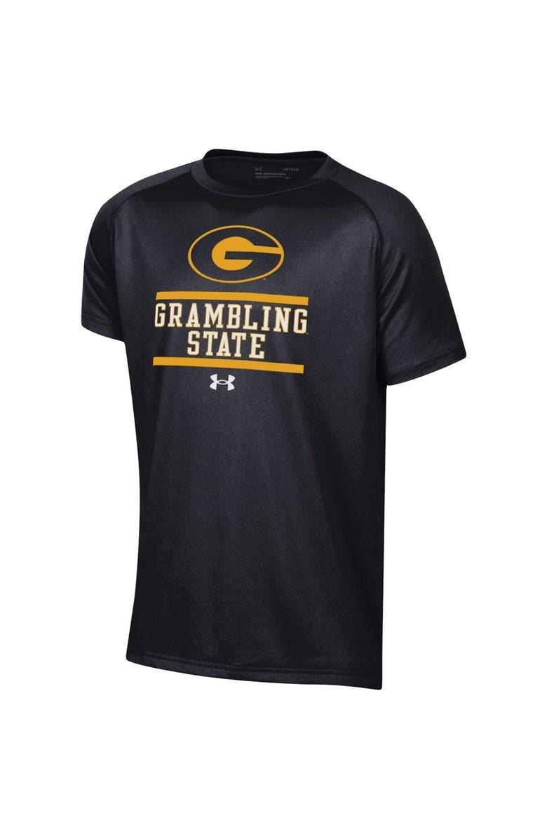 Under Armour Youth Under Armour Black Grambling Tigers Primary Logo Tech Raglan Performance T-Shirt, Alternate, color, 