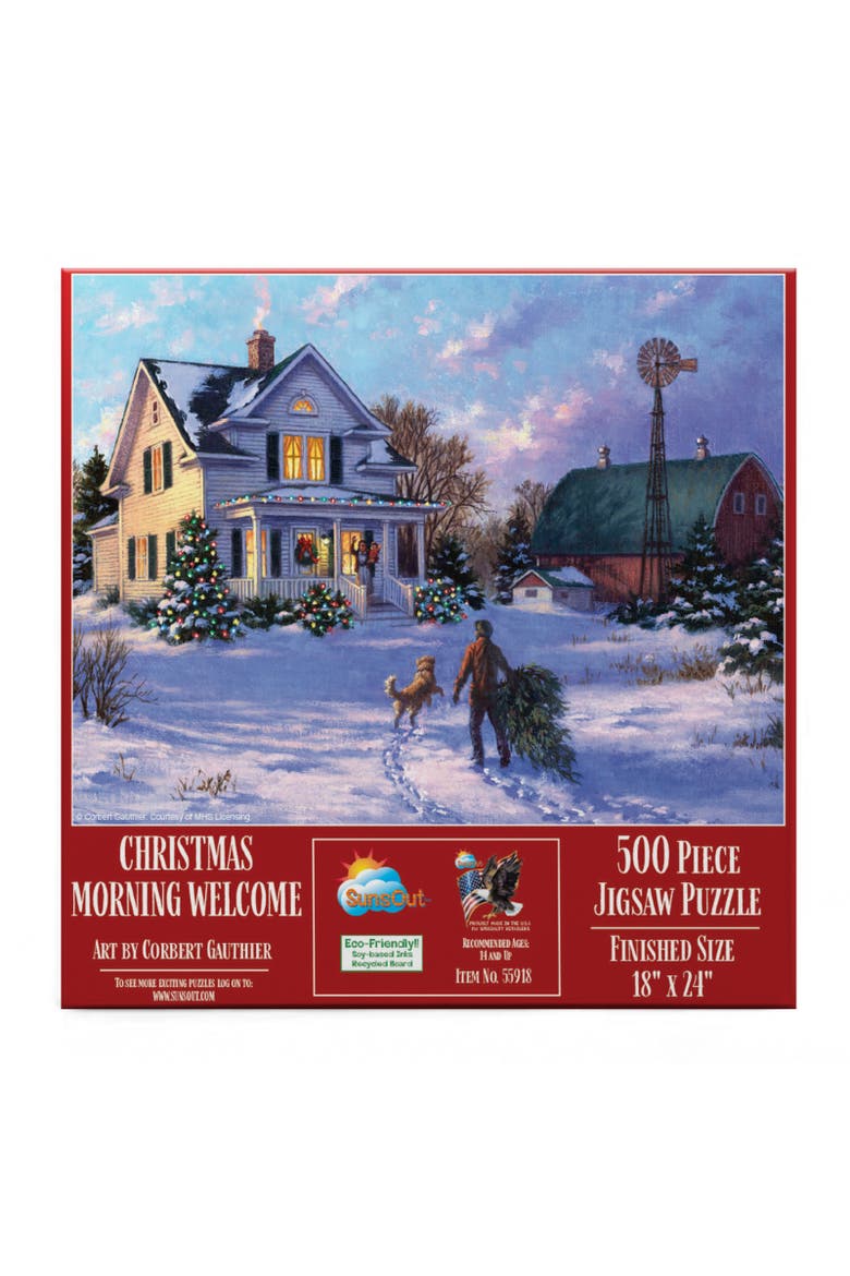 Christmas Morning Welcome 500 piece Jigsaw Puzzle for Adults, Alternate, color, Multicolor