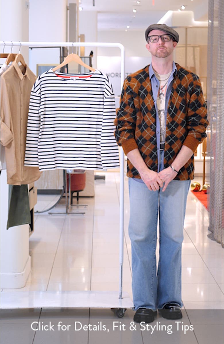 Avignon Stripe Boat Neck Top, sales video thumbnail