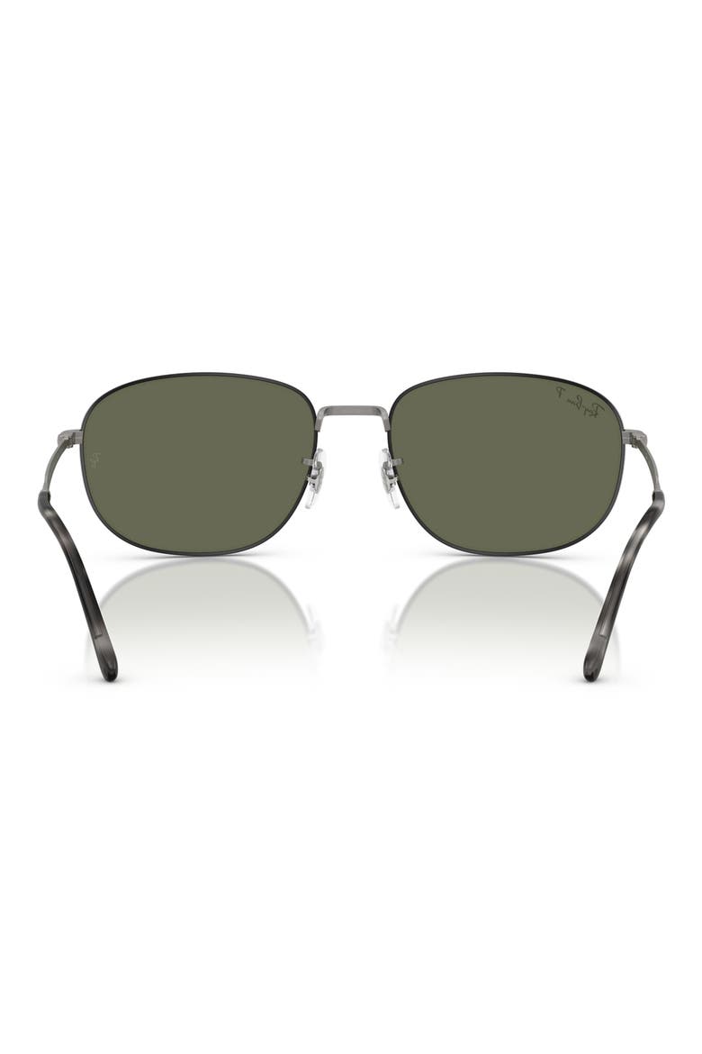 60mm Pillow Polarized Sunglasses, Alternate, color, GUNMETAL