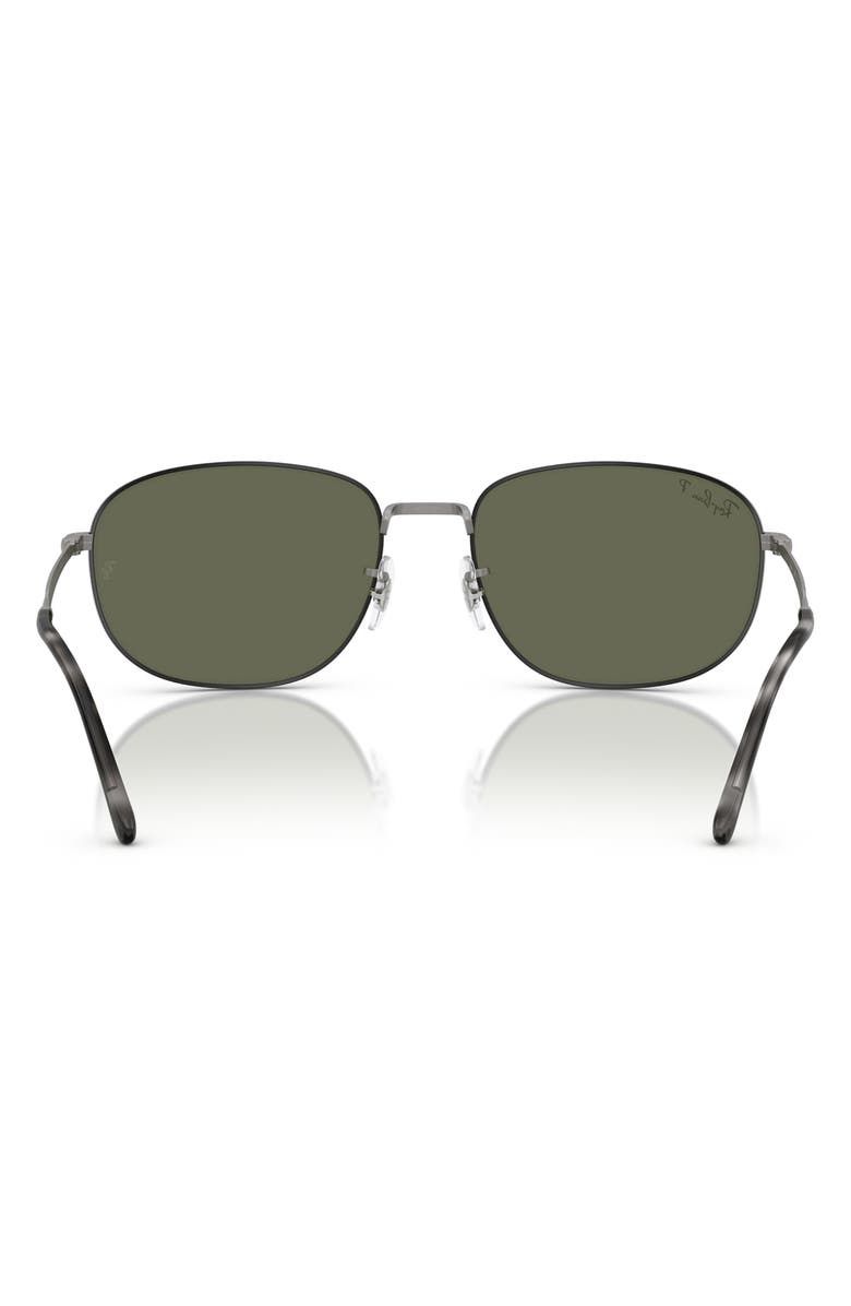 Ray-Ban 60mm Pillow Polarized Sunglasses, Alternate, color, Gunmetal
