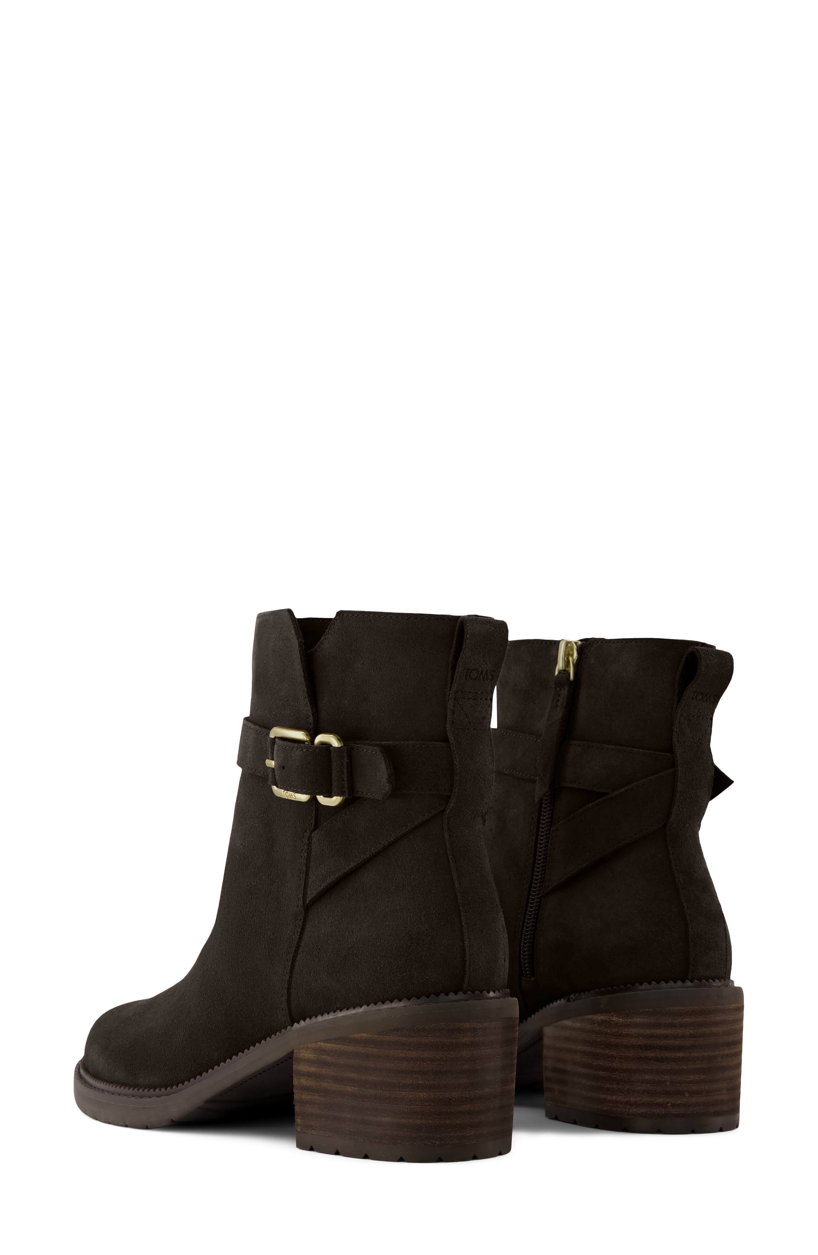 Hailey Buckle Bootie, Alternate, color, DARK BROWN