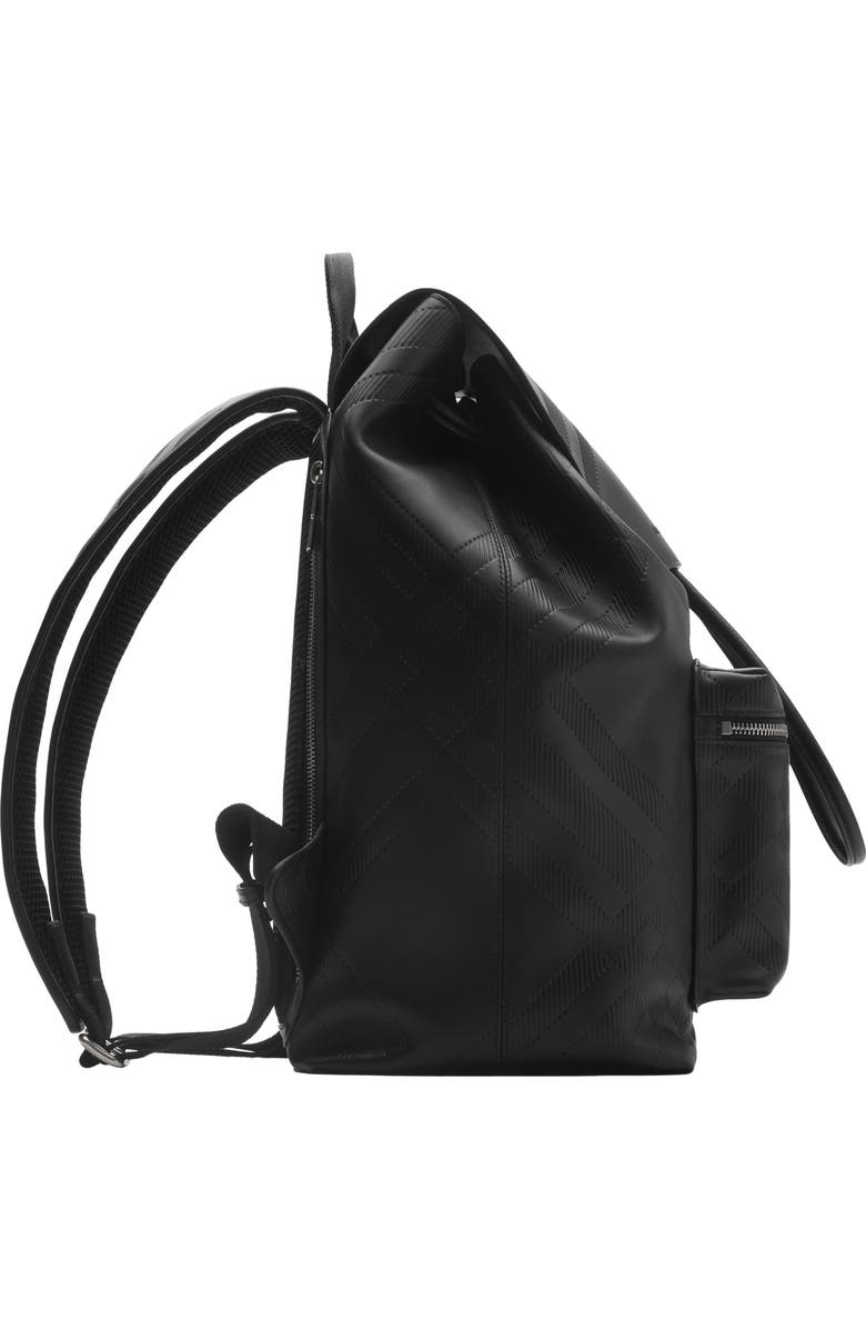 Burberry Embossed Check Backpack, Alternate, color, Black