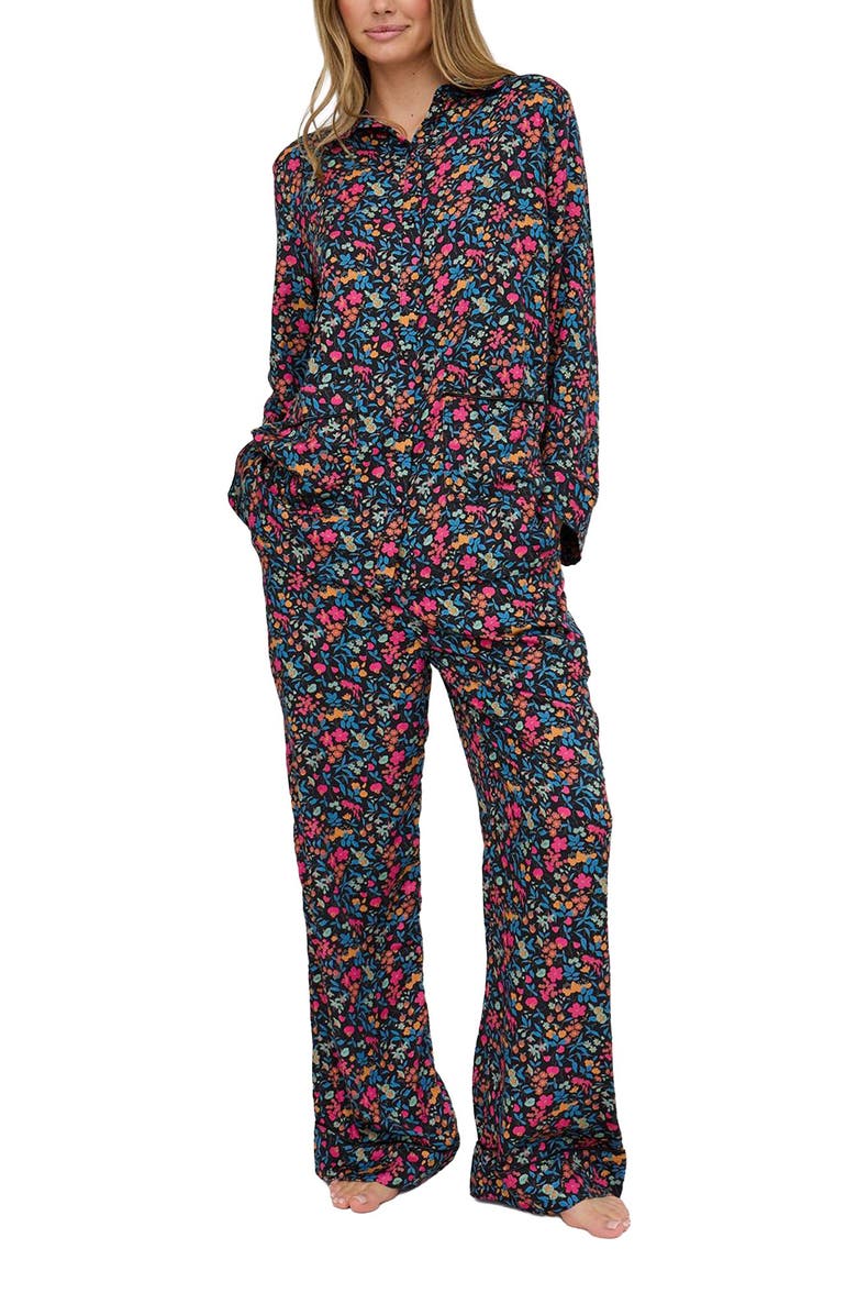 Lily and Lionel London Evie Long Sleeve Print Pajama Set, Main, color, Mixed Floral