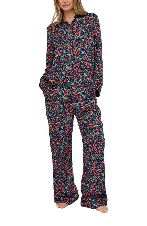 Lily And Lionel London Evie Long Sleeve Print Pajama Set In Multi