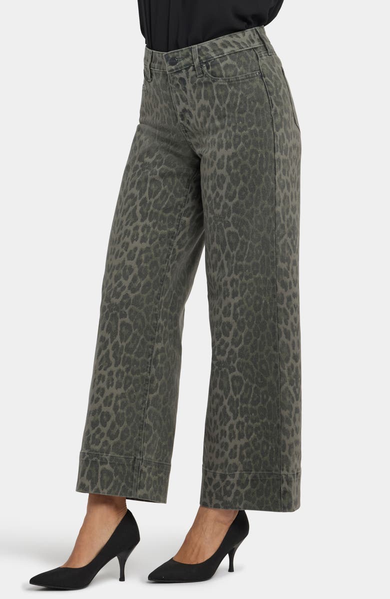 NYDJ Teresa Wide Leg Ankle Jeans, Alternate, color, Vine Leaf Leopard