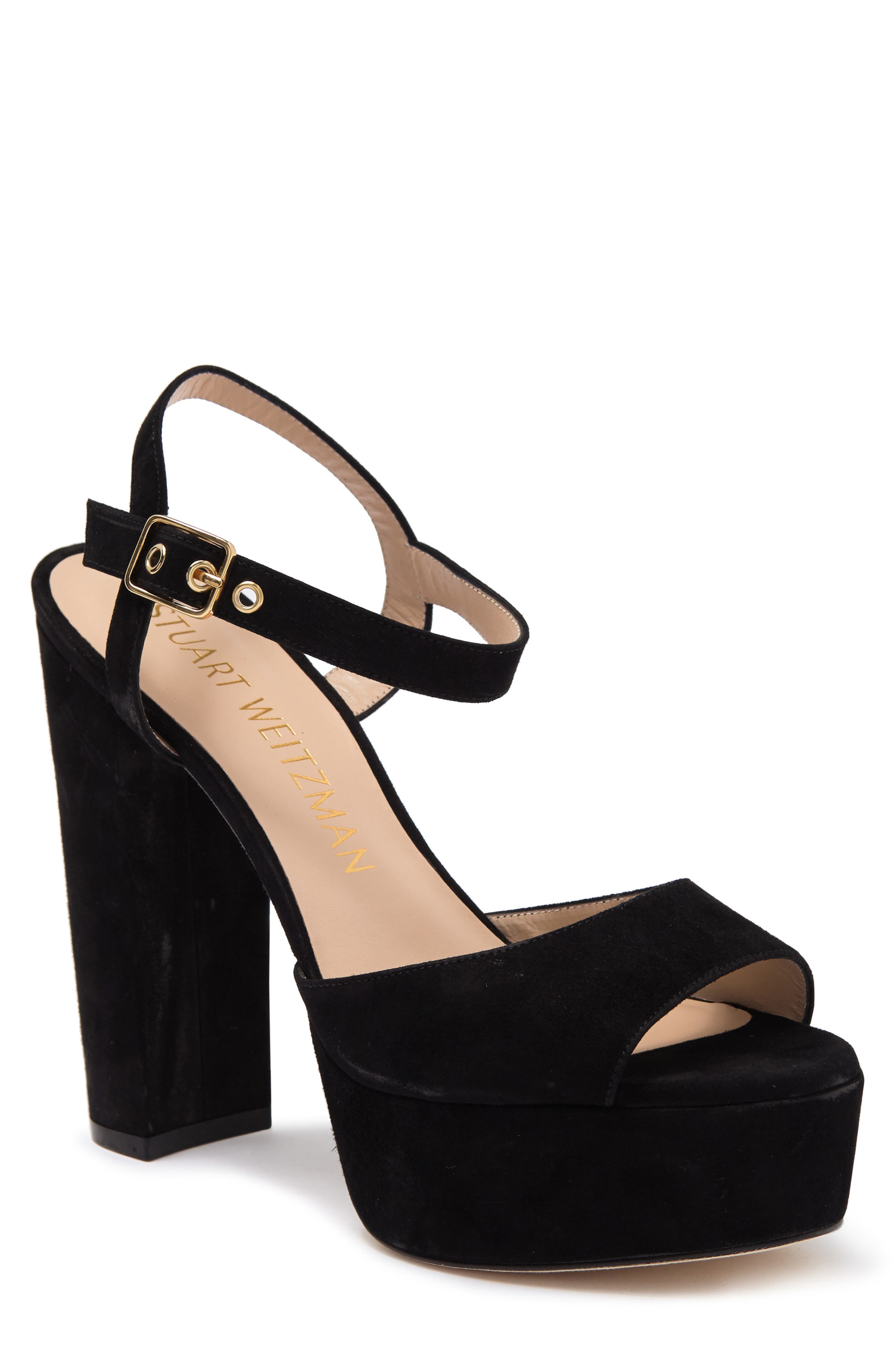 Stuart Weitzman Ryder Suede Platform Sandal, Main, color, 
