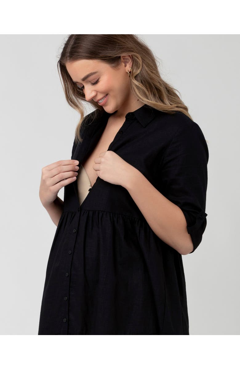 Ripe Maternity Adel Linen Dress, Alternate, color, Black