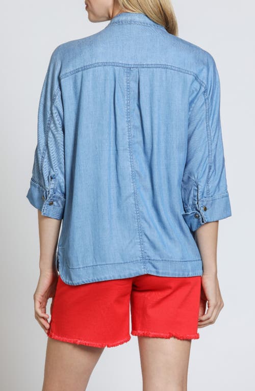 Apny High-low Shirt In Light Indigo