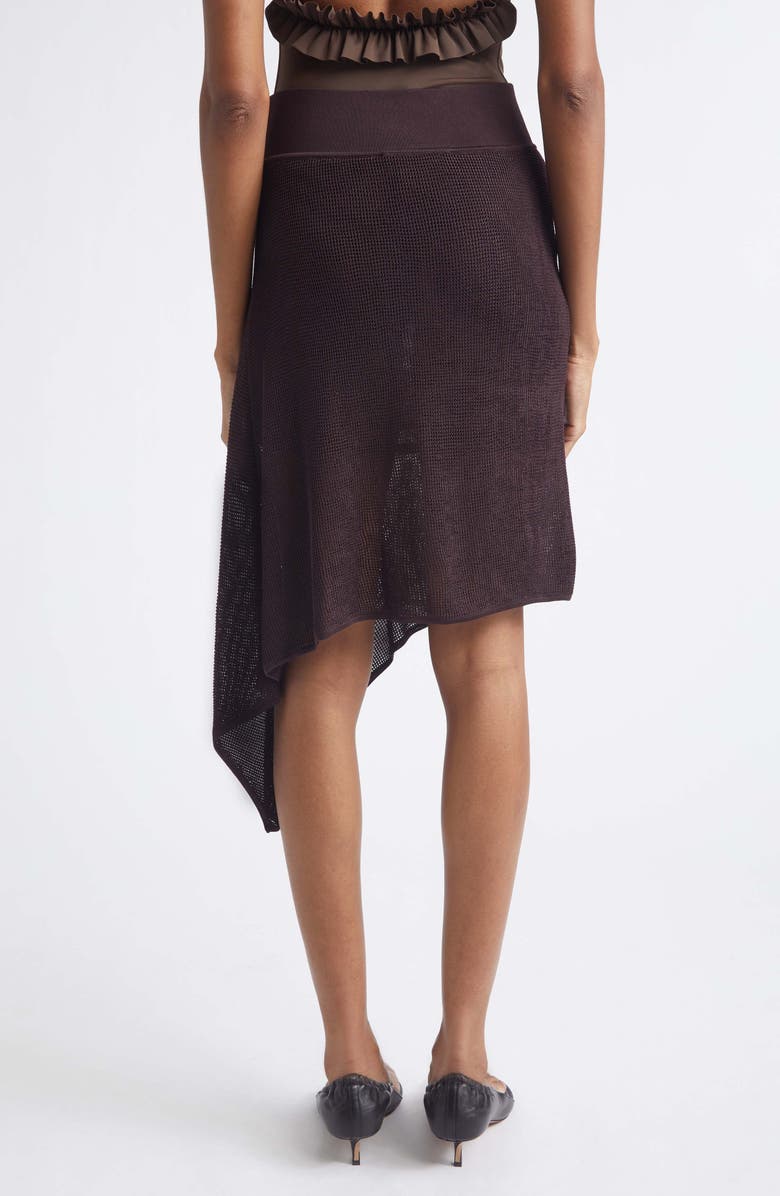 Jacquemus The Voile Asymmetric Draped Skirt, Alternate, color, Dark Brown