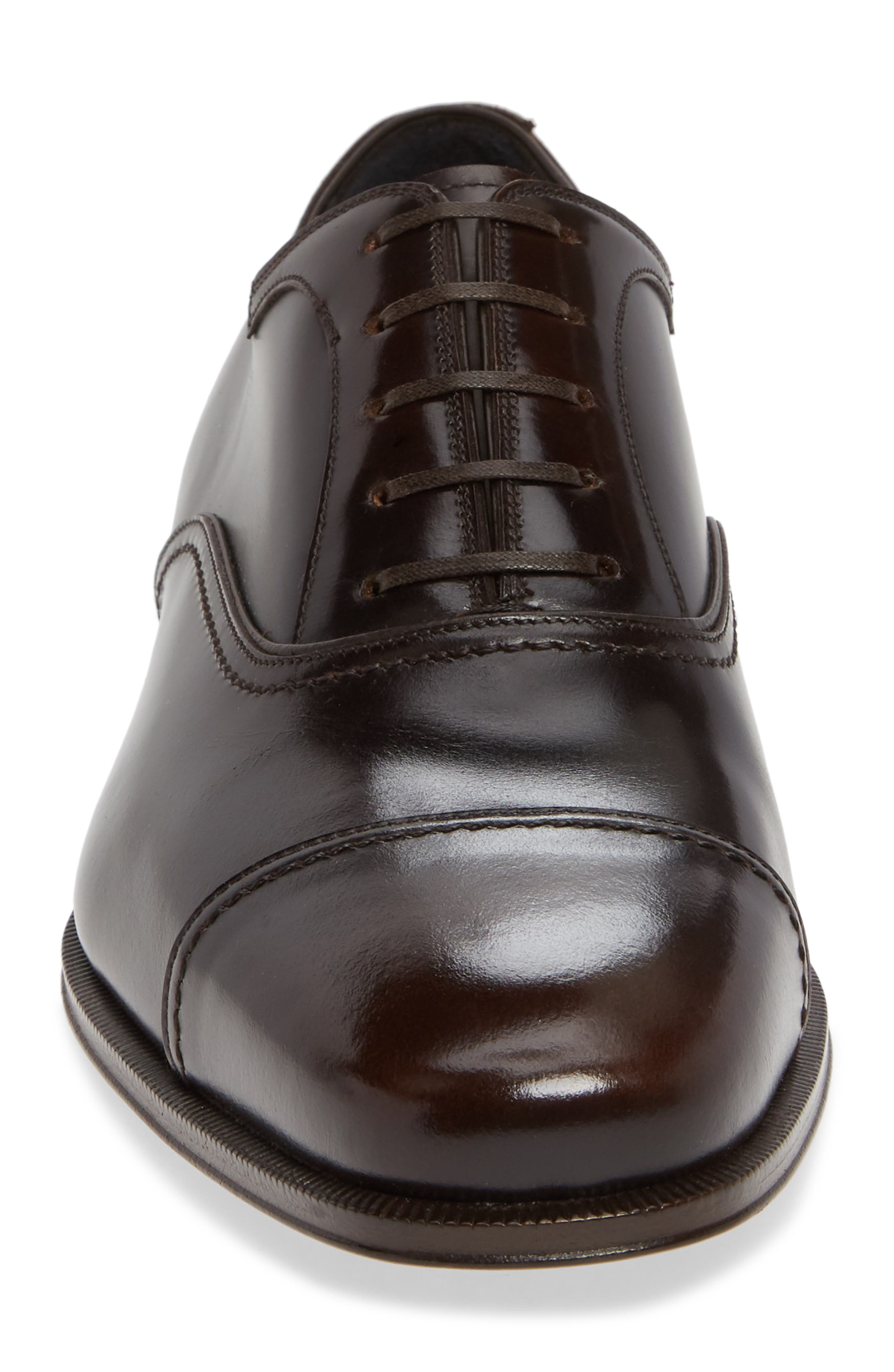 Salvatore Ferragamo Cap Toe Oxford, Alternate, color, HICKORY