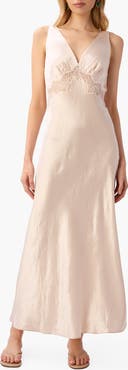 CAMI NYC Rehka Sleeveless Lace & Satin Maxi Dress