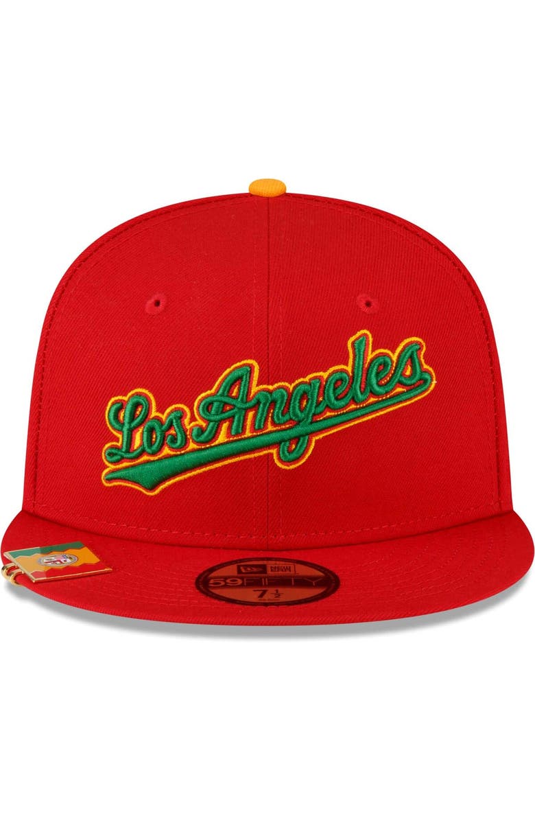New Era Men's New Era Red Los Angeles Dodgers City Flag 59FIFTY Fitted Hat, Alternate, color, Red