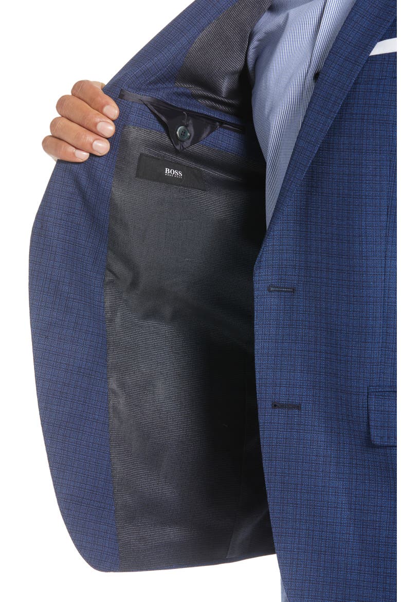 Hutsons Trim Fit Check Wool Sport Coat, Alternate, color, BLUE