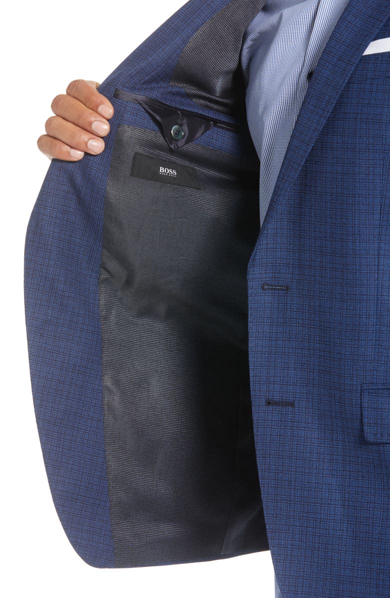 BOSS Hutsons Trim Fit Check Wool Sport Coat, Alternate, color, 