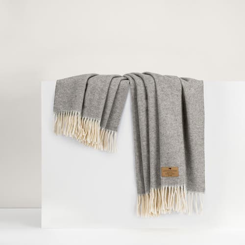 Lands Downunder Herringbone Cashmere Throw In Gray
