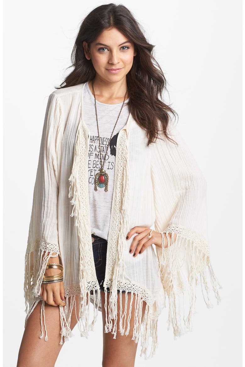 Fringe Cardigan, Main, color, IVORY
