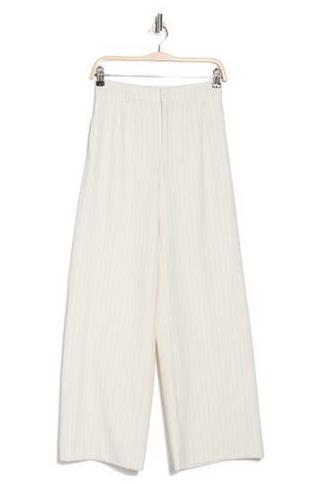 Leith Stripe Trousers In Ivory- Grey Chia Pinstripe
