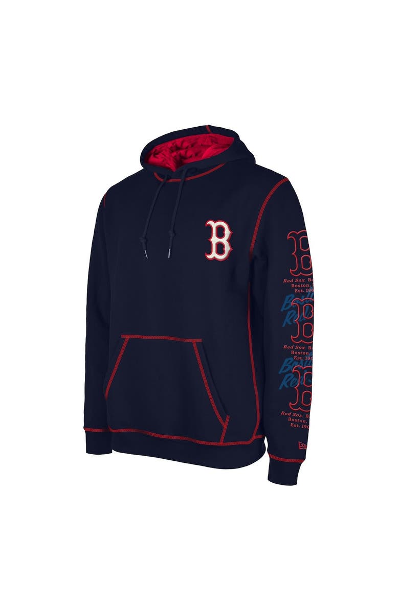 New Era Men's New Era Navy Boston Red Sox Team Split Pullover Hoodie, Alternate, color, Navy