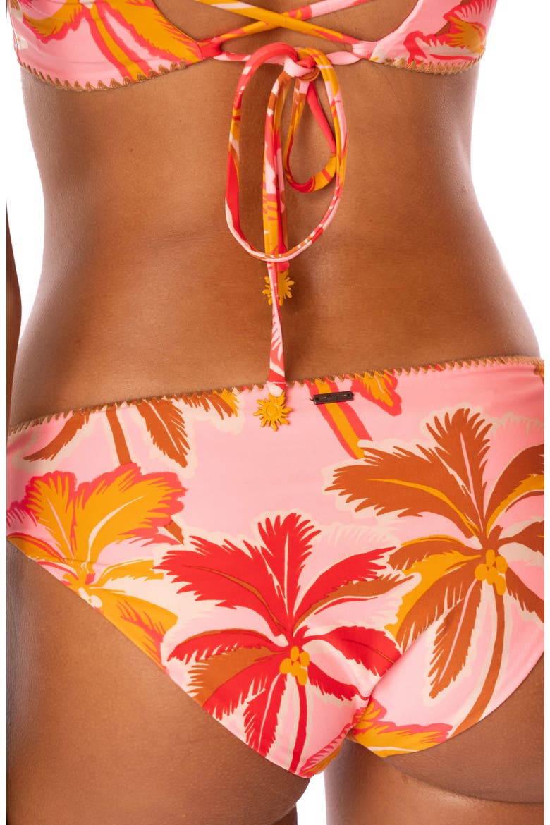 Pink Palms Victoria Reversible Triangle Bikini Top, Alternate, color, PINK