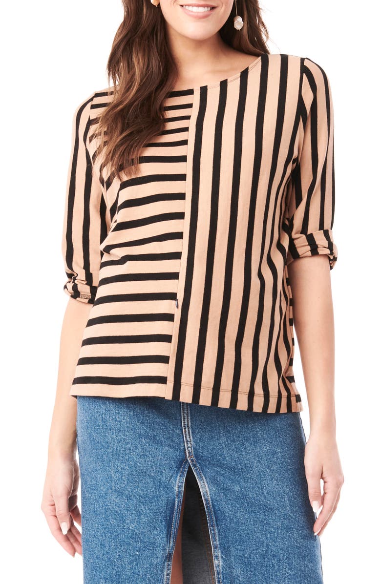 Loyal Hana Tory Stripe Maternity/Nursing Shirt, Main, color,
