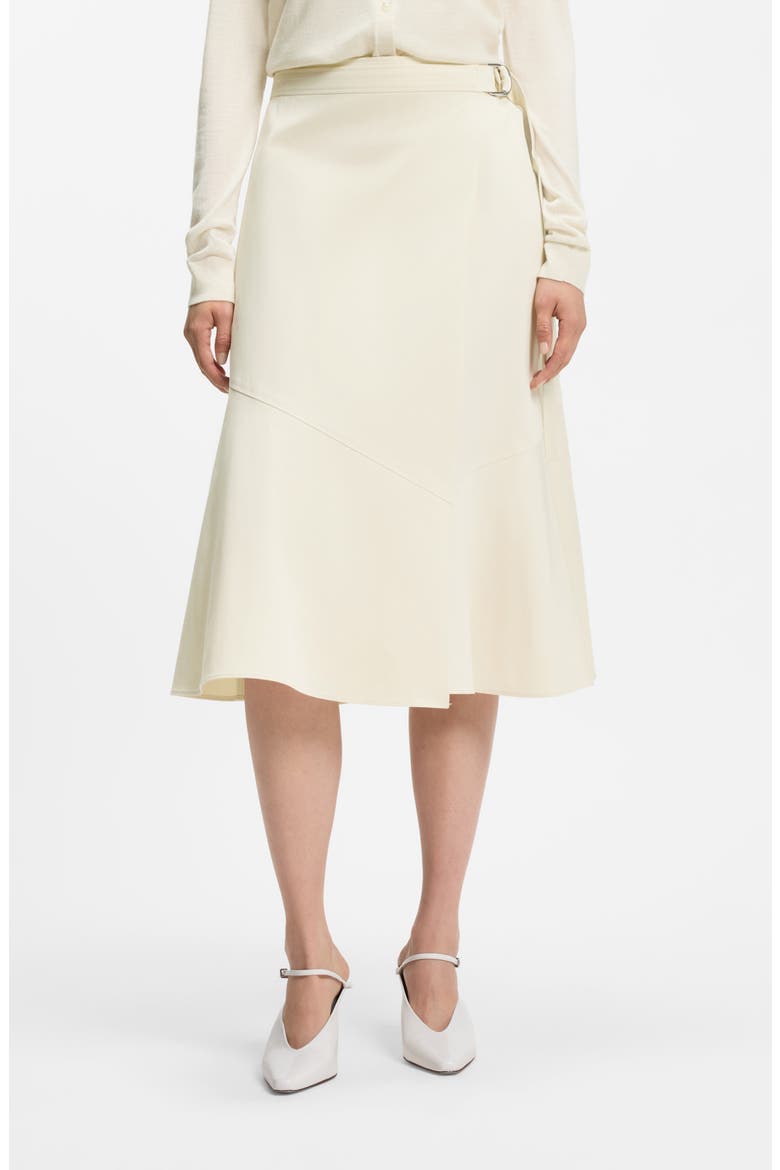 Vuleran Belted Stretch Cotton Midi Skirt, Main, color, LIGHT PUMICE