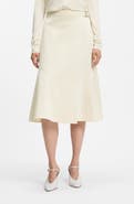BOSS Vuleran Belted Stretch Cotton Midi Skirt
