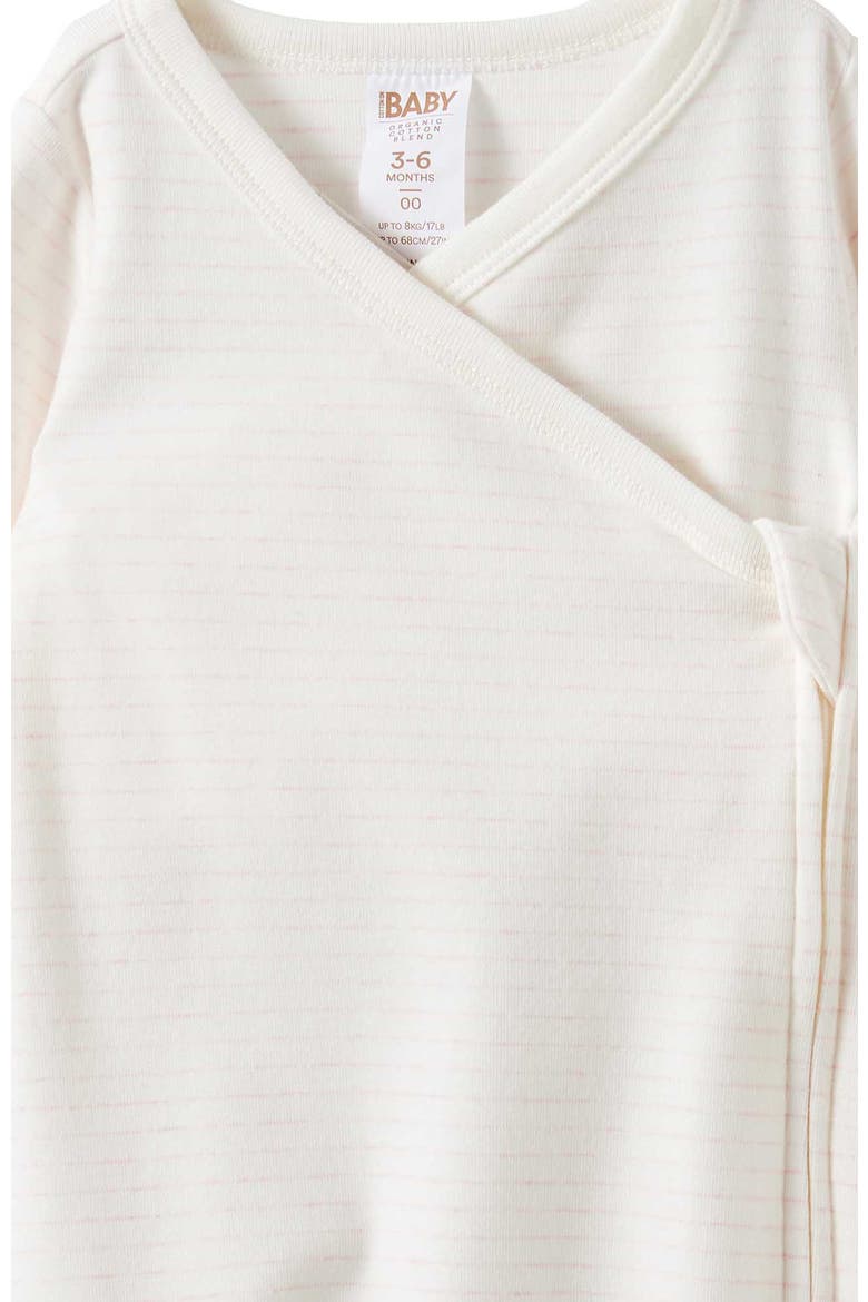 Organic Cross Over Zip All In One, Main, color, Pop Pink Marle Stripe