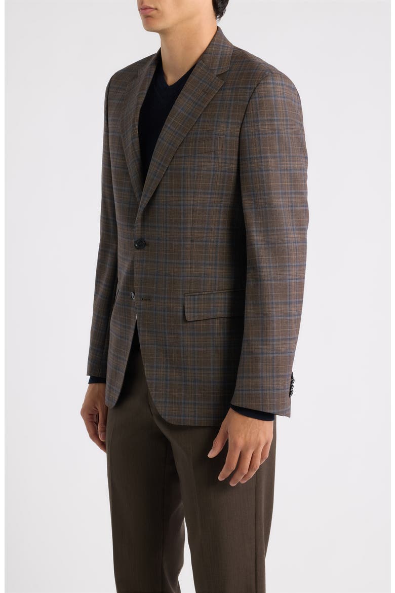Hutson Plaid Wool Blend Sport Coat, Alternate, color, BROWN